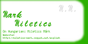 mark miletics business card