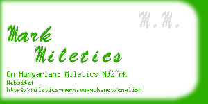 mark miletics business card